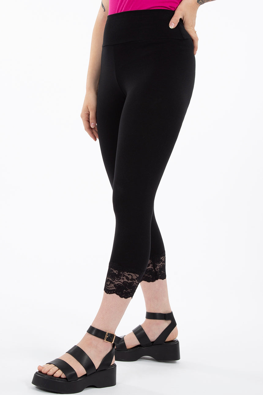 Responsible, Cropped Legging with Lace Insert