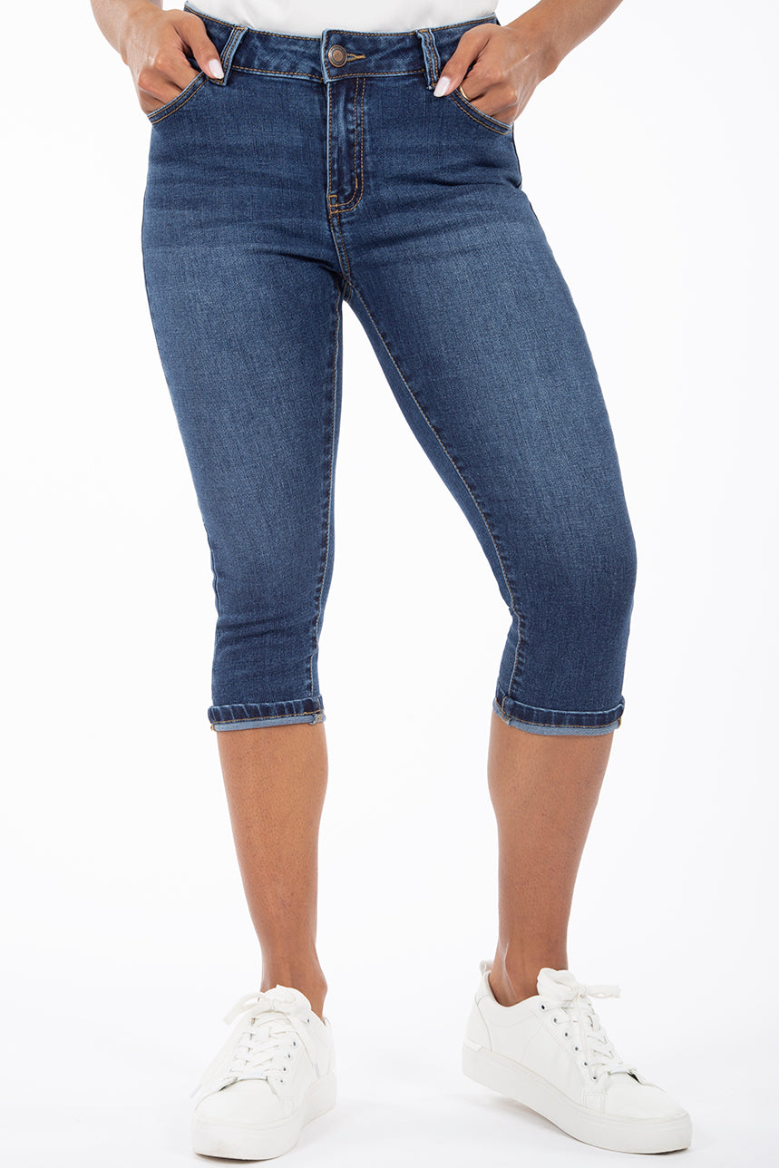 PajamaJeans Capri Pants for Women - Stretch Denim Capris for Women, Indigo,  X-Small : : Clothing, Shoes & Accessories
