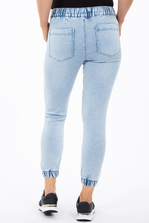 Women Blue High-Rise Denim Jogger