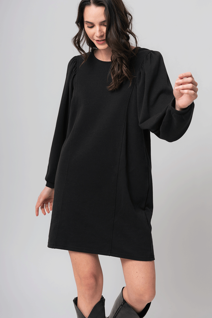 Robe noire 2024 manches bouffantes